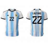 Billiga Argentina Lautaro Martinez #22 Hemma fotbollskläder VM 2022 Kortärmad